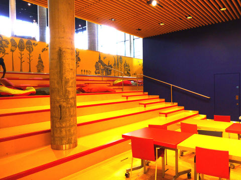 BIF Services Ltd; Flexible resin flooring in a Library.