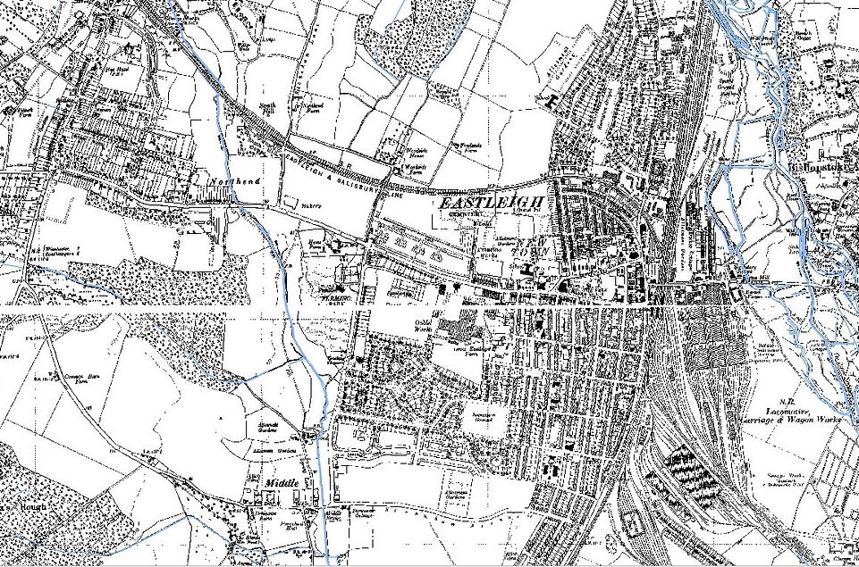 Eastleigh on 3rd edition OS map