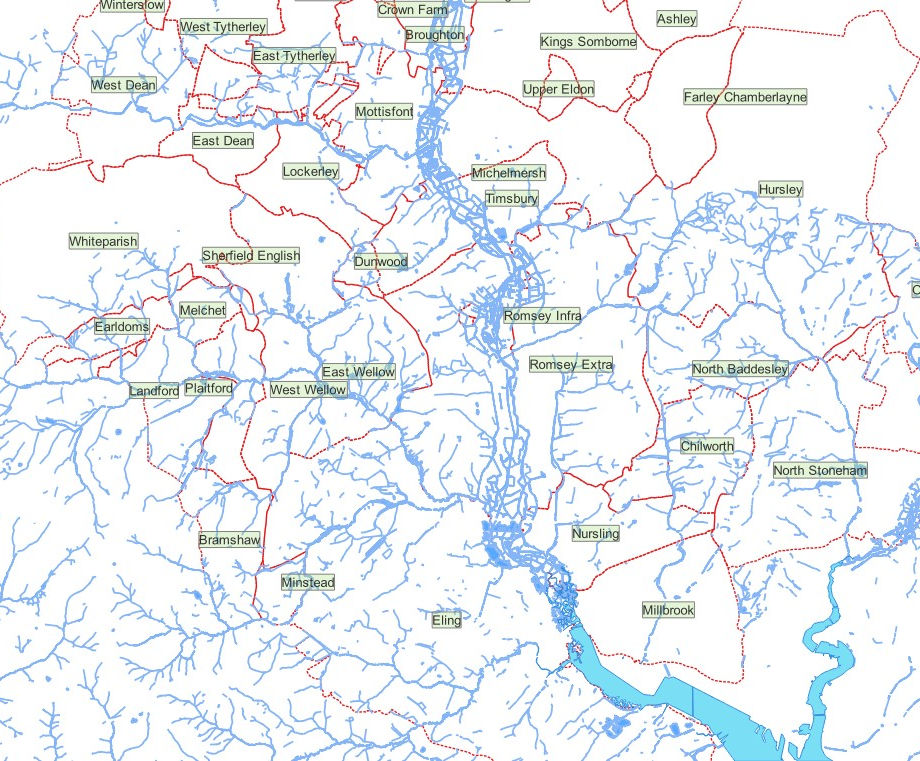 Hampshire Basin river systems