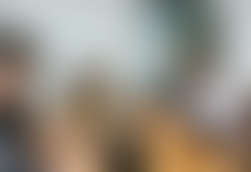 Meeting with diverse group around a table, using laptops. Bright room with a whiteboard and a plant in the corner. Engaged discussion.