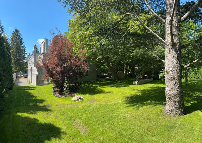 Garten mit Blick zum Haus