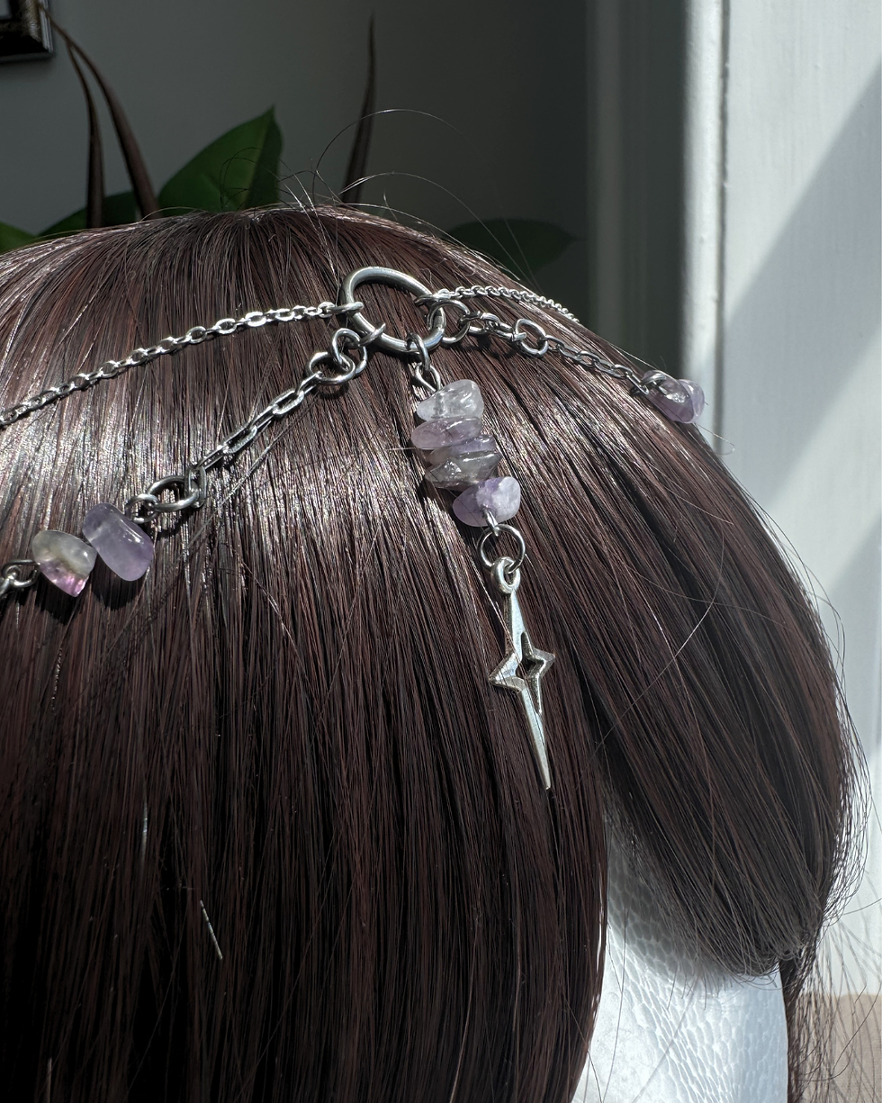 Thumbnail: High Priestess Bespoke Amethyst Head Chain 🌀