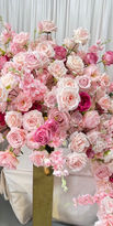 Shades of pink floral center pieces