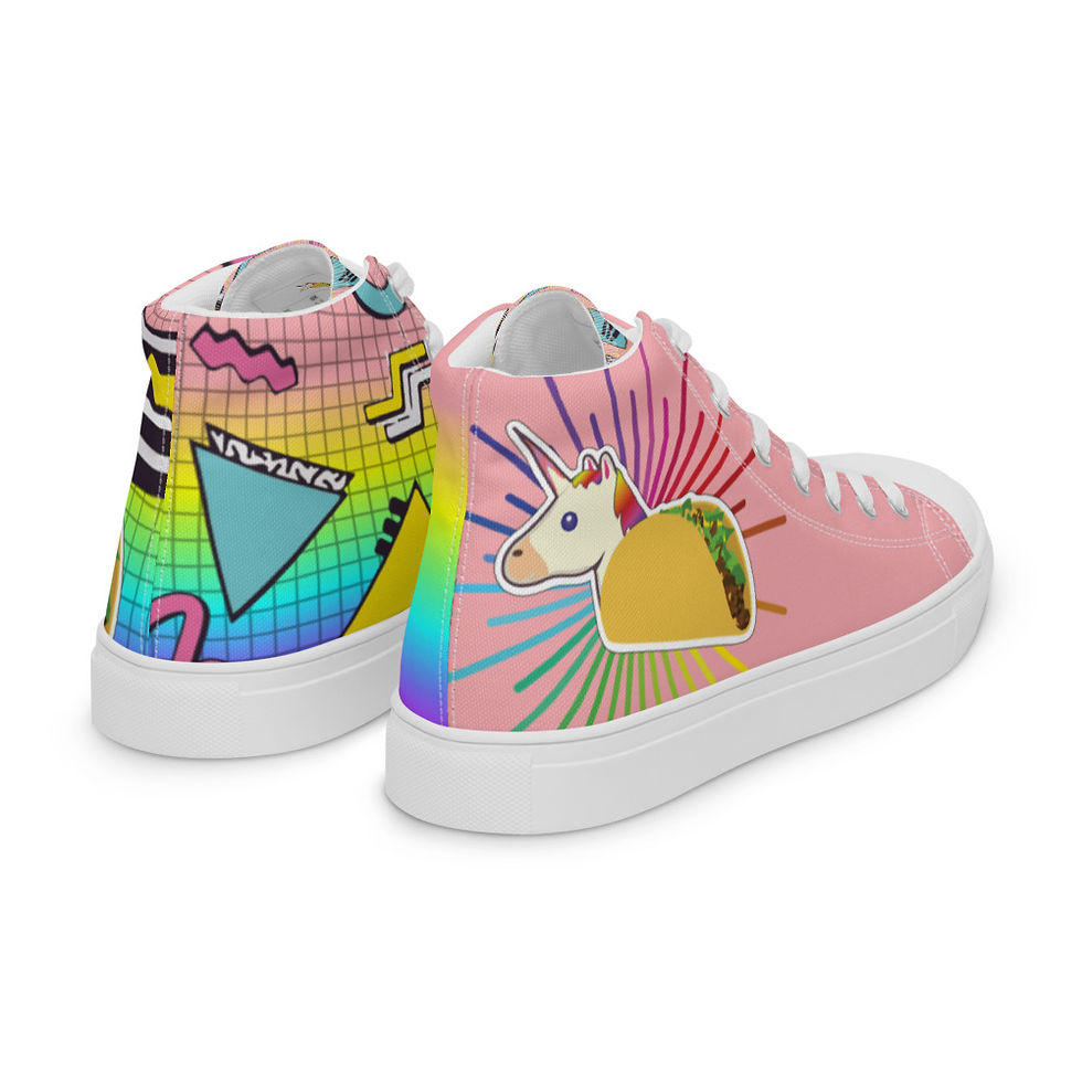 Thumbnail: High top canvas shoes-Pink