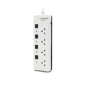 WIZZ WPS-S443 Power Strip Surge Protector 4-OUT 4-Switch 3-Foot Extension Cord, 3500 Watt