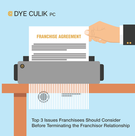 Top 3 Issues Franchisees Should Consider Before Terminating the Relationship With Their Franchisor