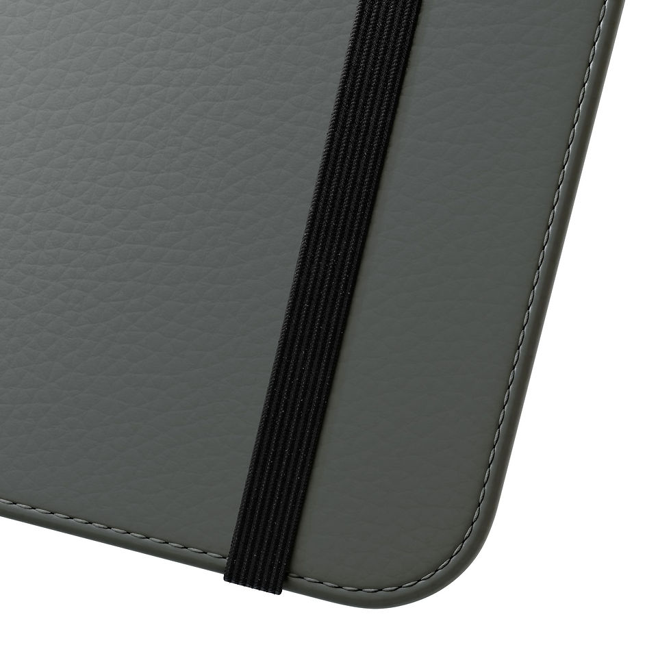 Miniature : Grey Eye-C Leather Flip Phone Case