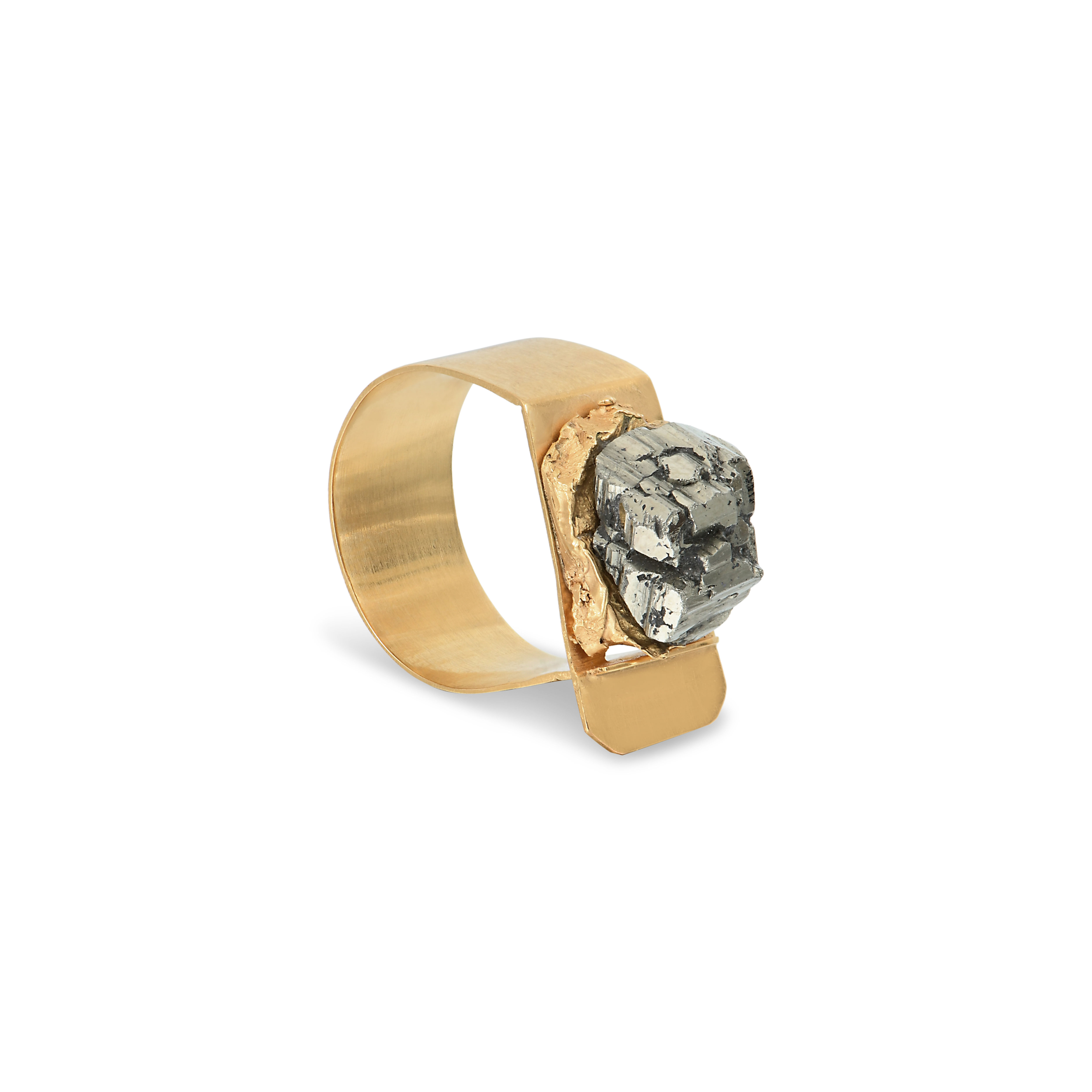 Bague éclat de Pyrite Or