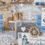 Thumbnail: Shipping illustrations scattered across a cotton fabric, used for a Lapcat tablet pillow.