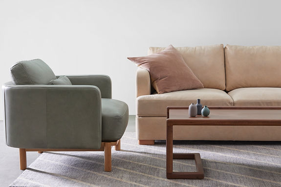 leather sofa couch and accent chair boho retro coloring with wall decor one for victory bassman blaine