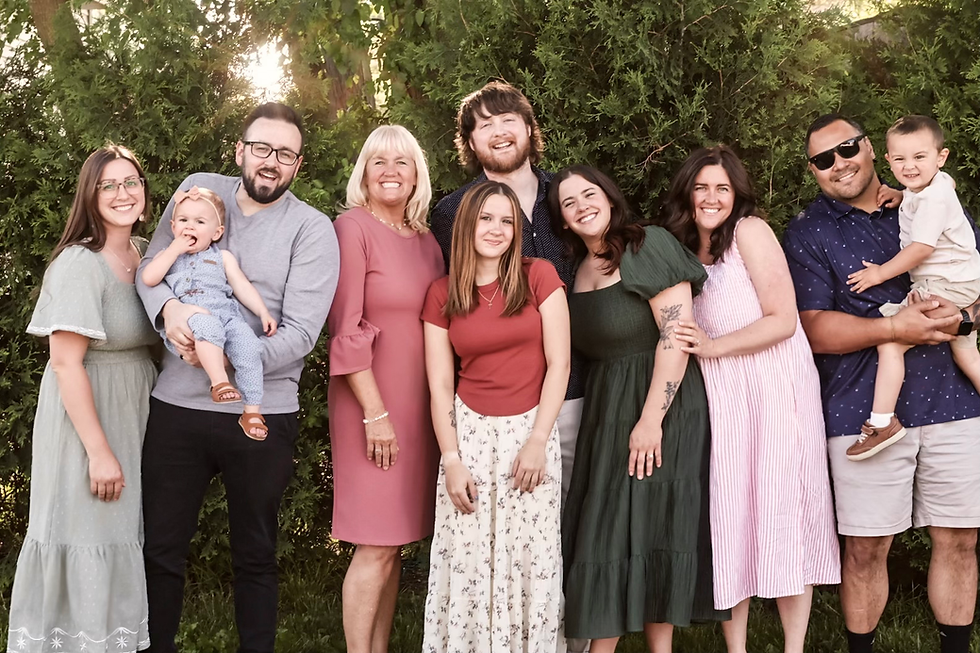 Large group Family Photo by Trees