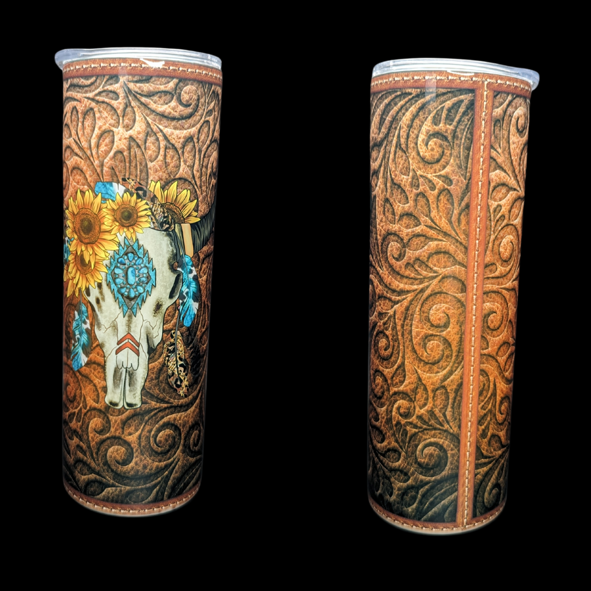Tooled Leather with Skull