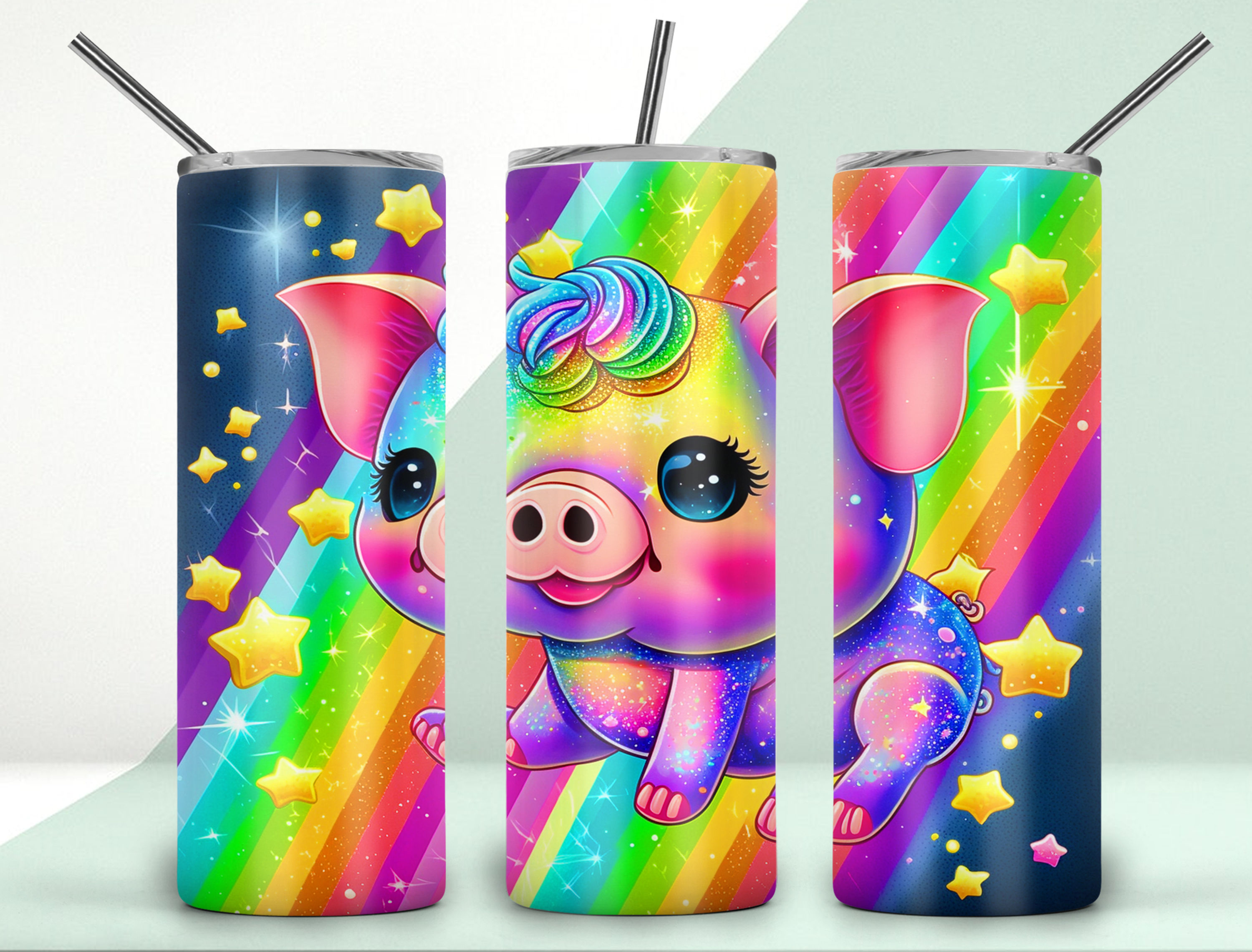 Multi colored Rainbow Piggy