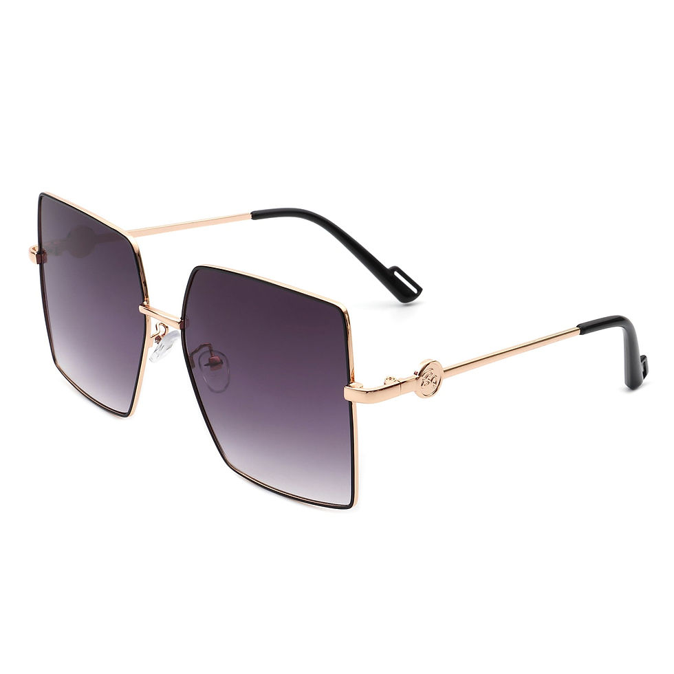 Thumbnail: Benazia Oversize Square Flat Top Sunglasses – Large Tinted Fashion Shades