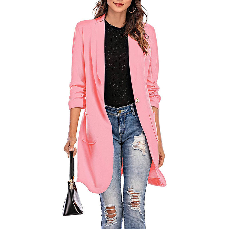 Thumbnail: Women's Slim Fit Blazer – Casual Long Sleeve Jacket for Spring & Autumn