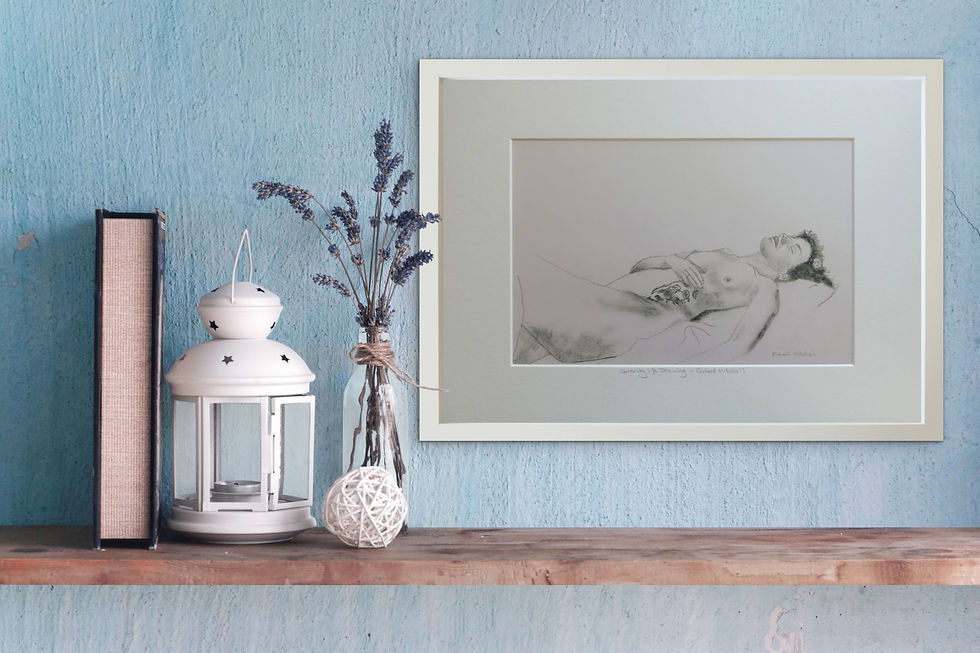 Thumbnail: Serenity Life Drawing - Mounted Print