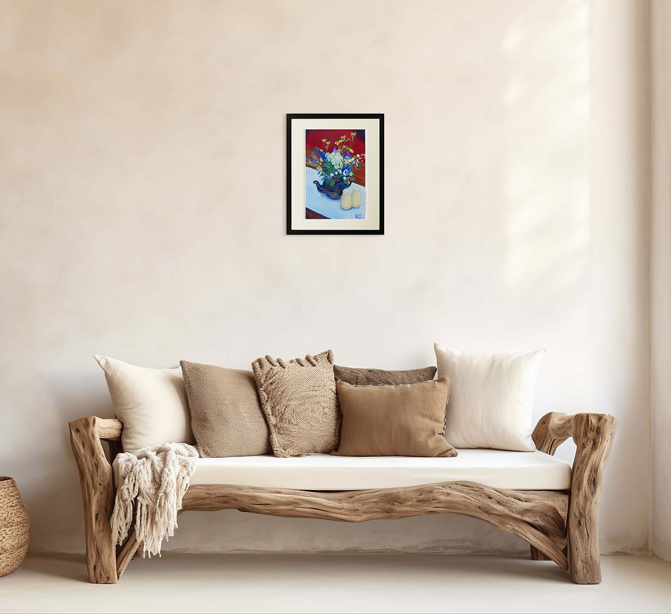 Thumbnail: Flowers in a Teapot - Mounted Print