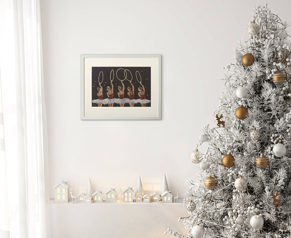 Thumbnail: Five Gold Rings - Mounted Print