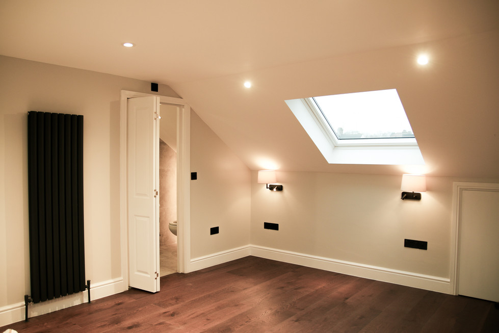 Bright White room with dormer window