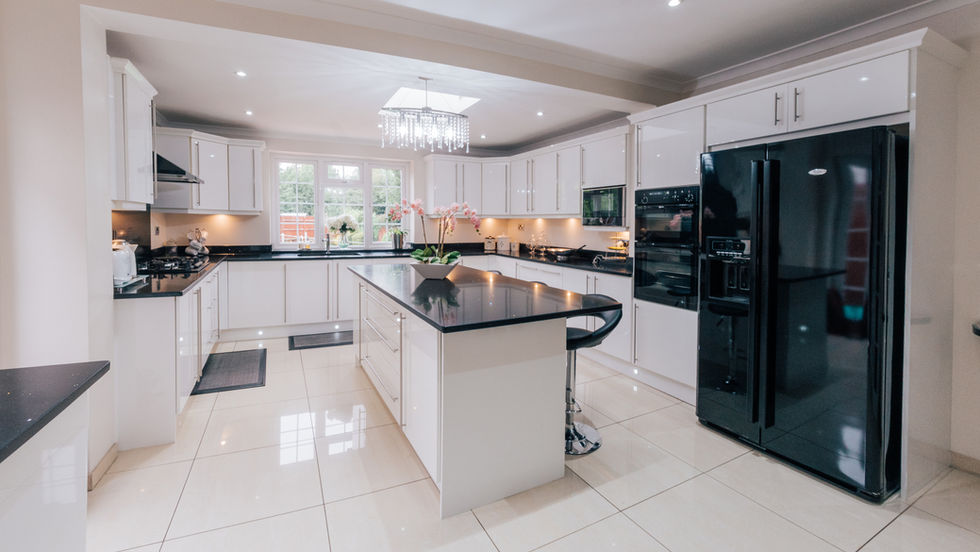 Kitchen Renovation Interior Design with White Island Table