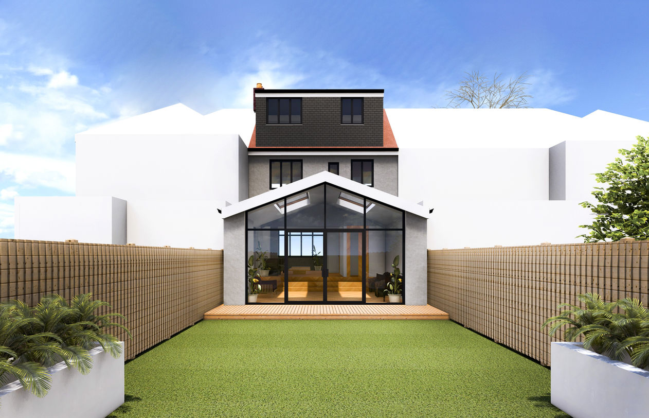 Spacious and Light-Filled Large Single Storey Rear Extension with Glass Gable Design
