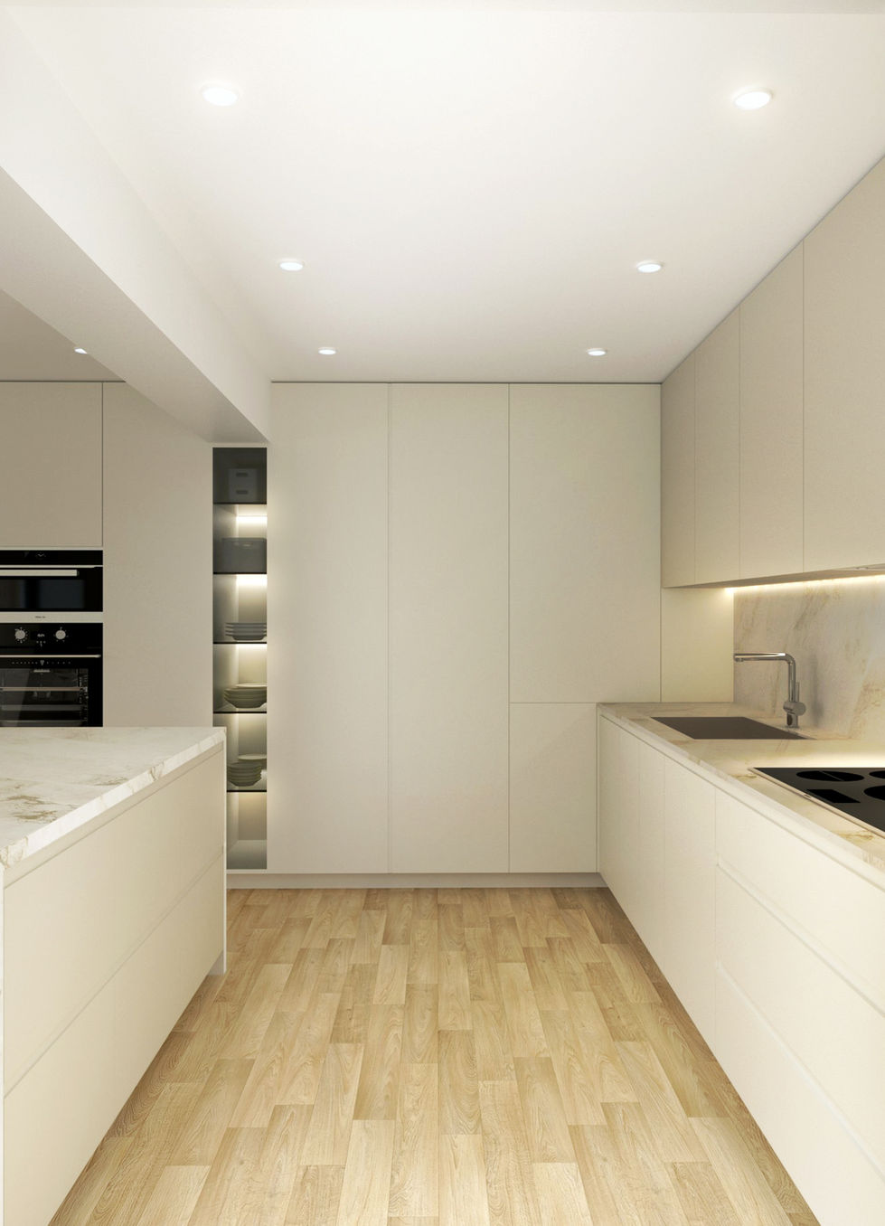 Kitchen & Utility Interior Design with Large window