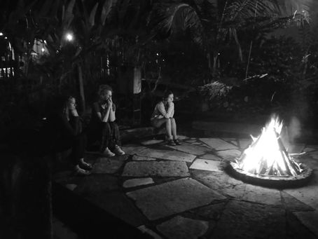 night a circle on fire