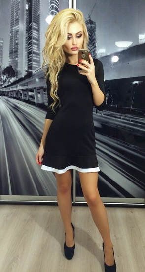 ПЛАТЬЕ 188 "КОКЕТКА",ЧЕРНОЕ.