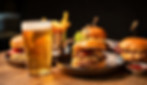 Truffle smashed burger with pint of craft beern