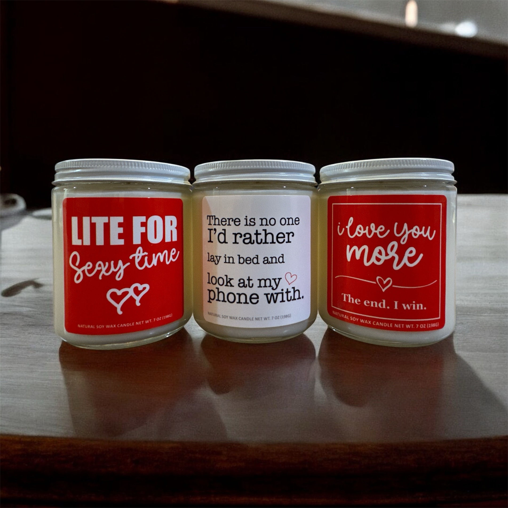 Valentine’s Day Fun Phrases Candles