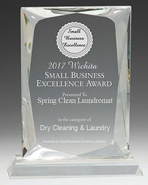 Small Business Excellence Award Recieved in 2017 by Spring Clean Laundry