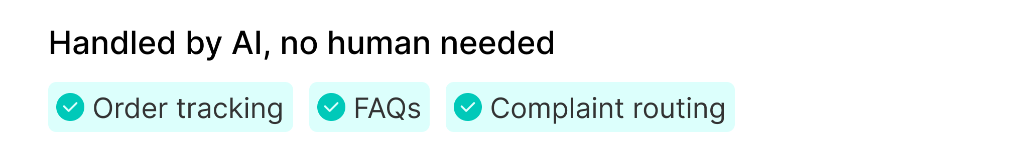 Customer support handled by AI — order tracking, FAQs, complaint routing