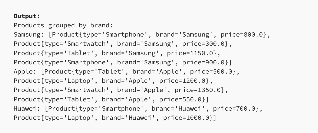 Product grouped by brand