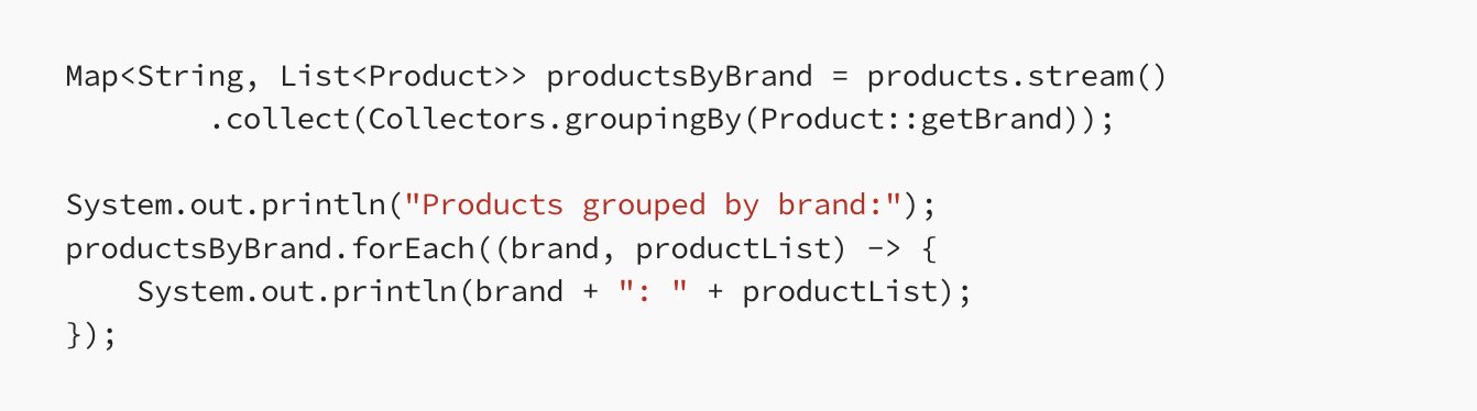 Using grouping by method