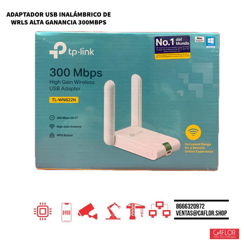 TP-Link Adaptador de Red USB TL-WN822N V5, Inalámbrico, 2.4GHz, con 2 Antenas de