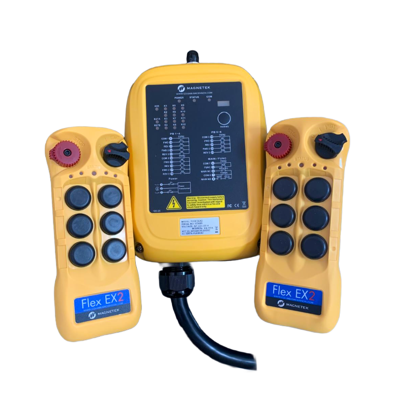 Sistema de controles magnetek modelo flex-6ex2, 110vac rx, 2 tx