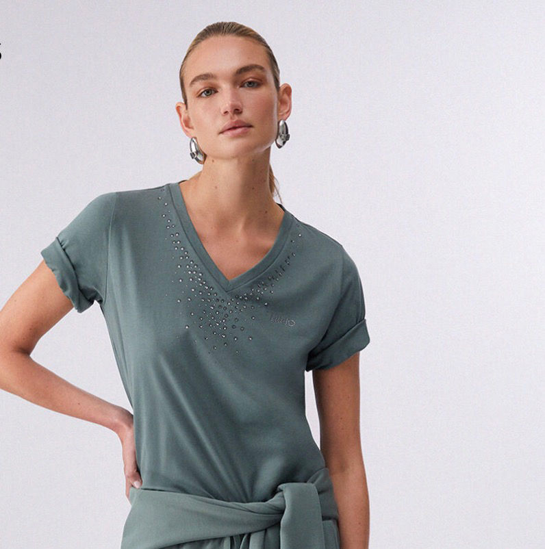 Miniatura: CAMISETA MILITAR CON STRASS LIU·JO TA6284JS923