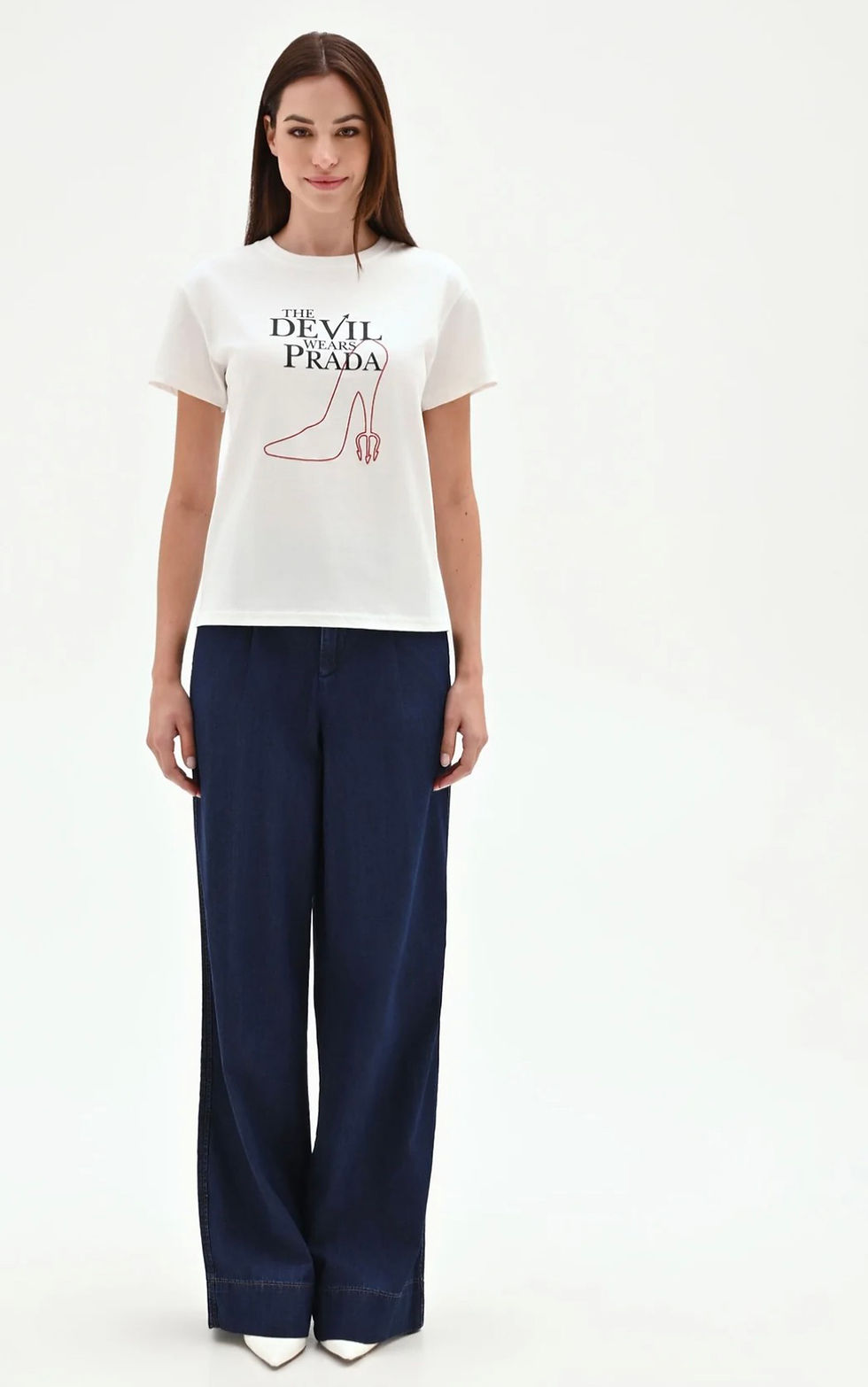 Miniatura: CAMISETA BLANCA DE ALGODÓN CON ESTAMPADO «THE DEVIL WEARS PRADA»