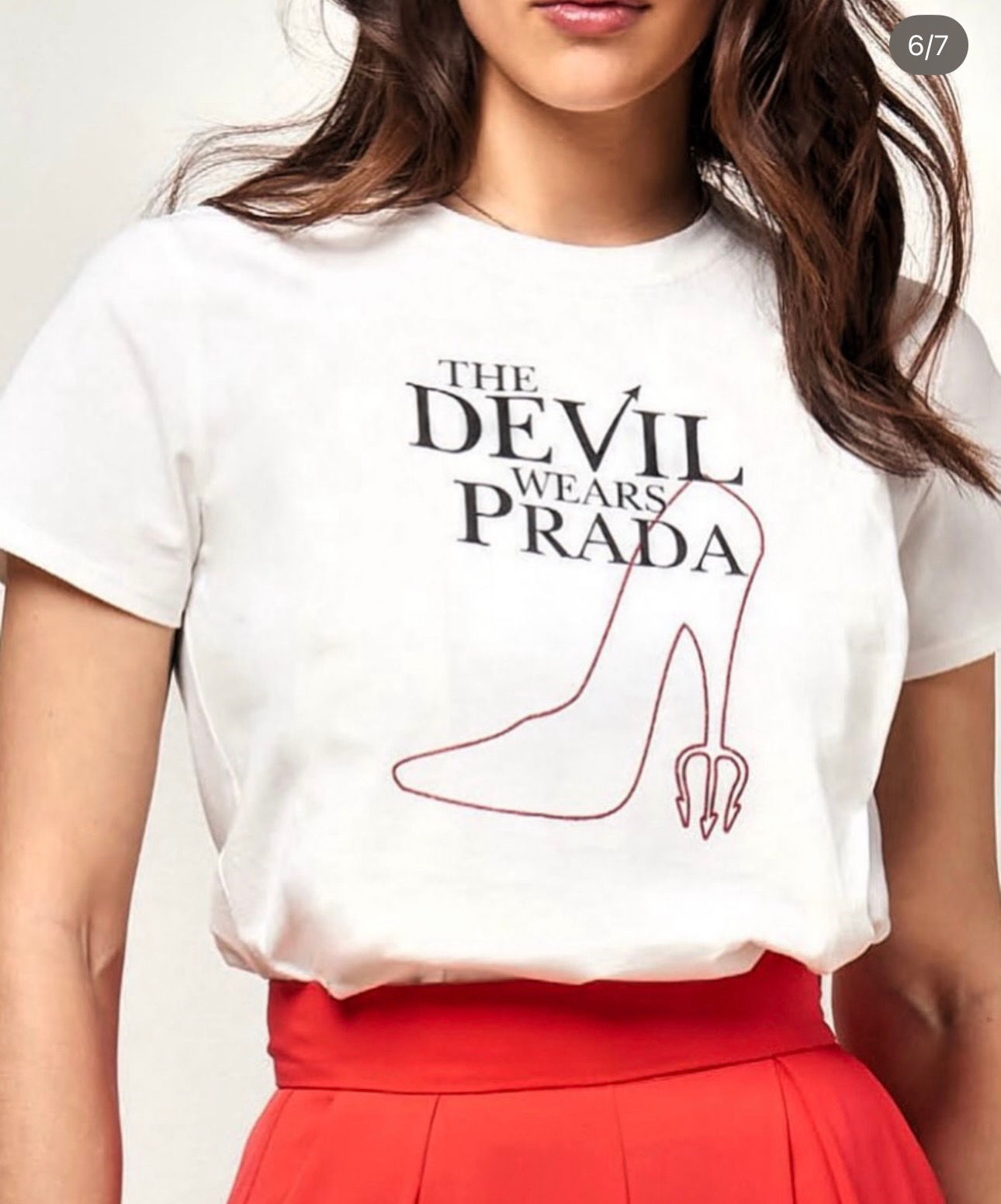 CAMISETA BLANCA DE ALGODÓN CON ESTAMPADO «THE DEVIL WEARS PRADA»