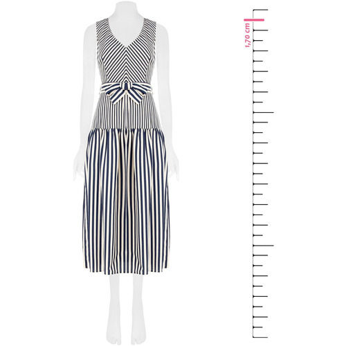 Miniature : VESTIDO LARGO DE RALLAS MARINO RINASCIMIENTO CFC0129063003