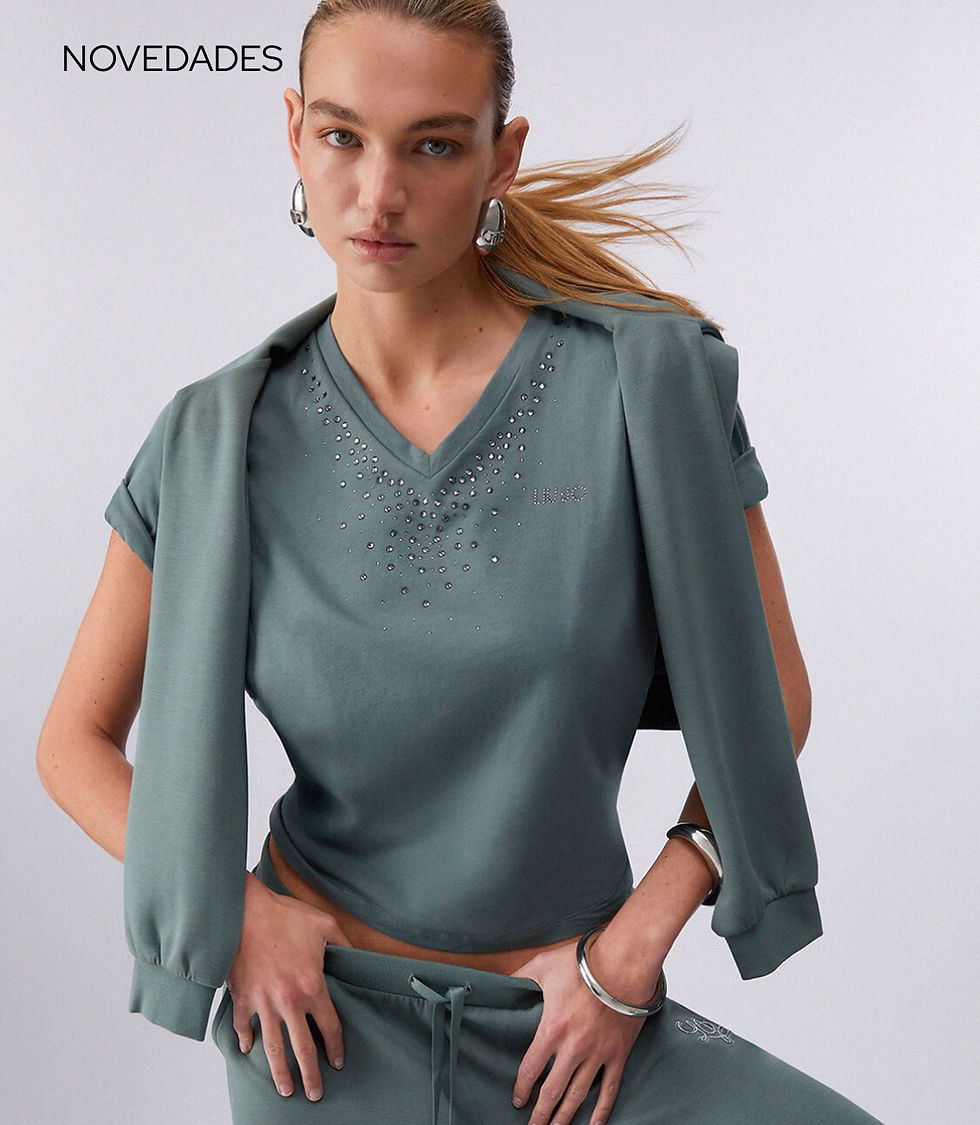Miniatura: CAMISETA MILITAR CON STRASS LIU·JO TA6284JS923