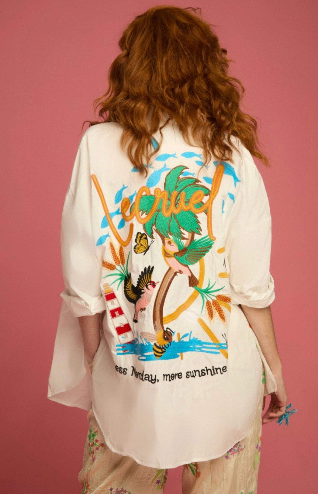 CAMISA BLANCA PAJAROS ESPALDA LE CRUEL