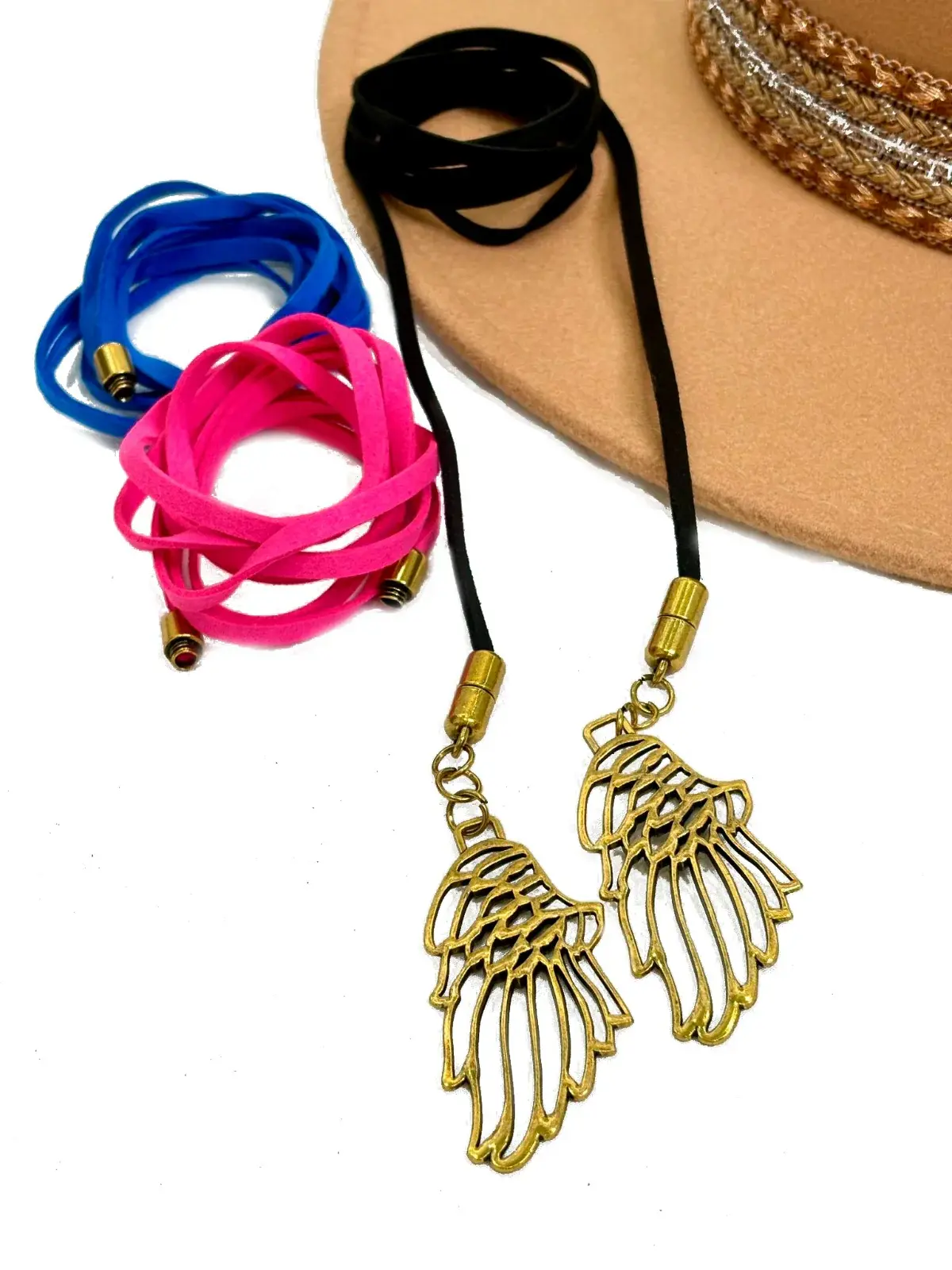 PACK COLLAR ALAS NEGRO CAMAELÓNICA