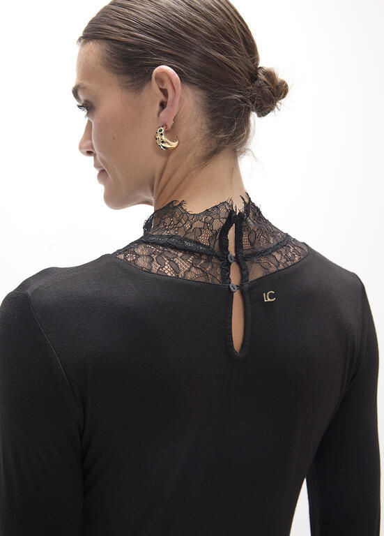 Miniatura: CAMISETA MANGA LARGA CON ENCAJE EN CUELLO LOLA CASADEMUNT