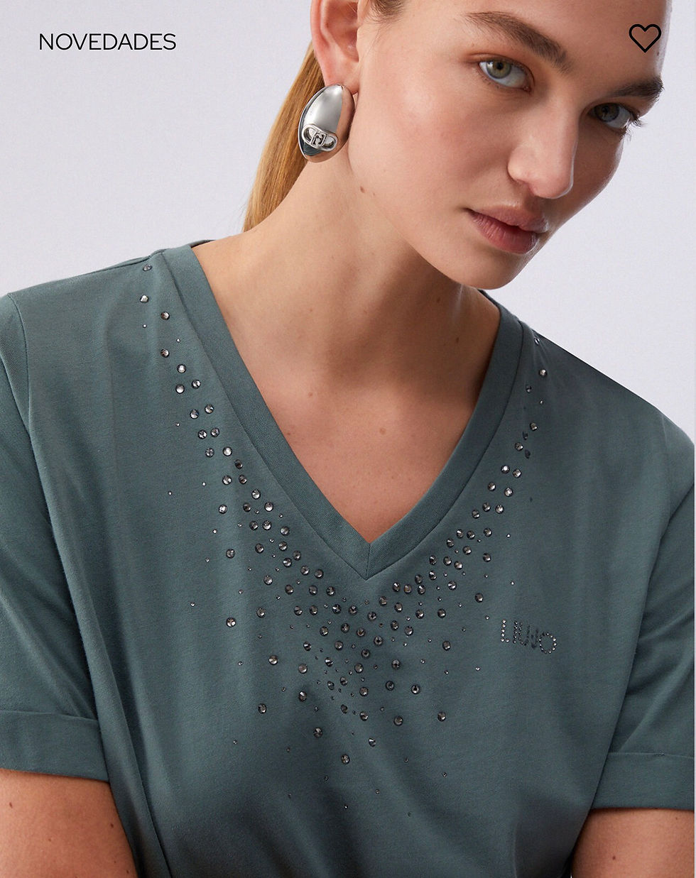 Miniatura: CAMISETA MILITAR CON STRASS LIU·JO TA6284JS923