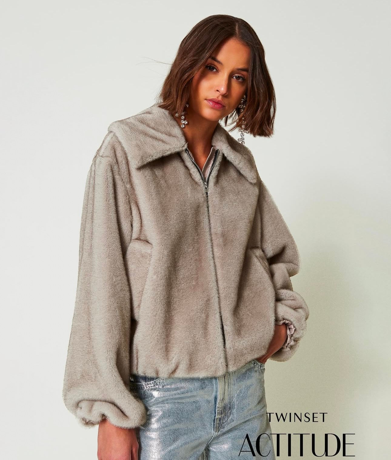 CHAQUETA DE PELO SINTÉTICO ACTITUDE TWIN SET