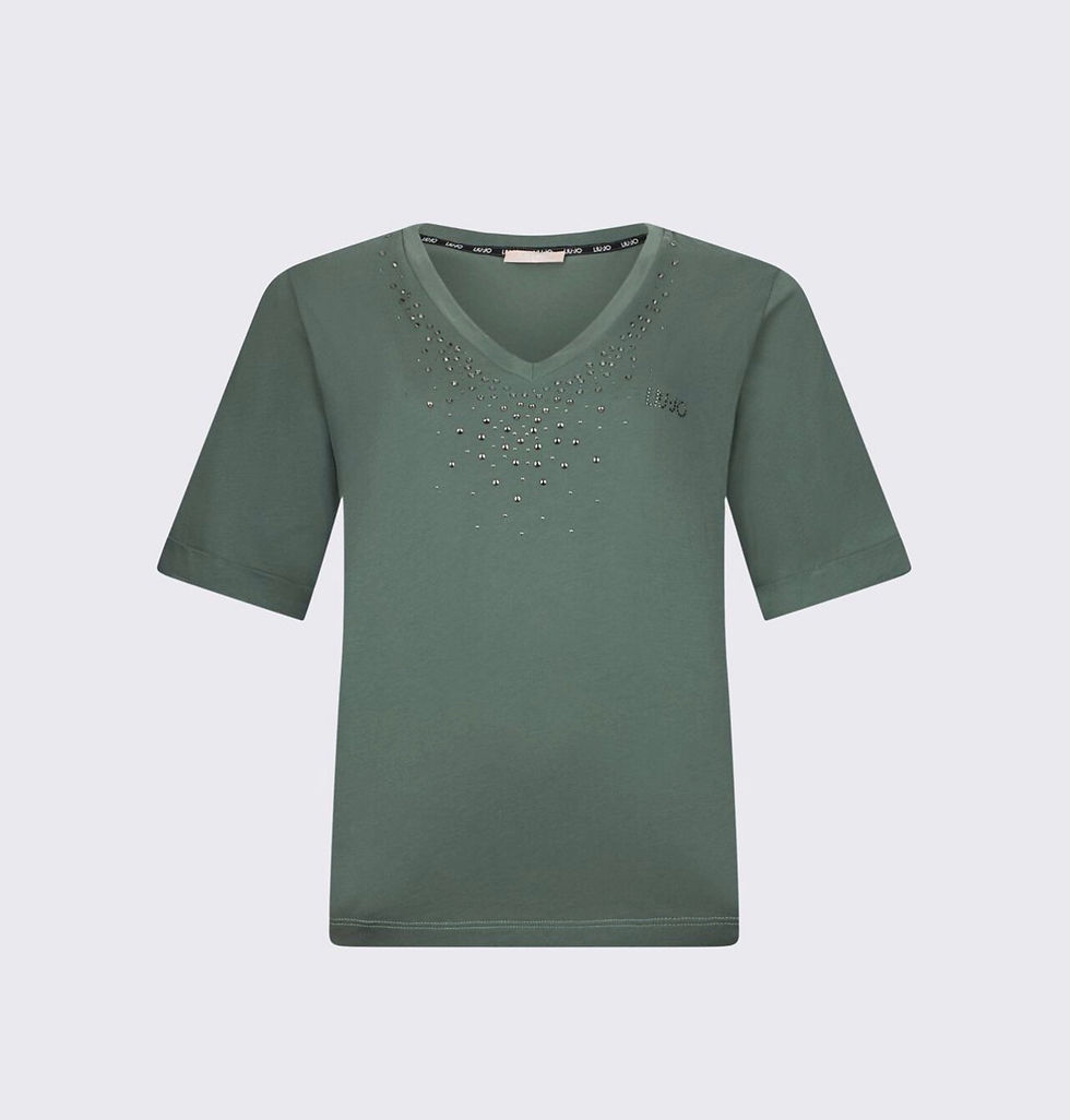 Miniatura: CAMISETA MILITAR CON STRASS LIU·JO TA6284JS923