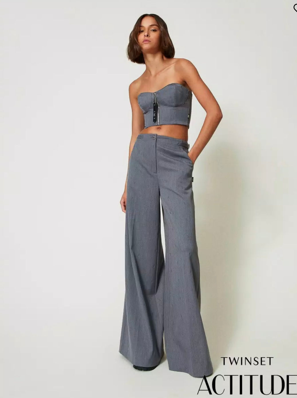 PANTALÓN PALATZO GRIS ACTITUDE TWIN SET