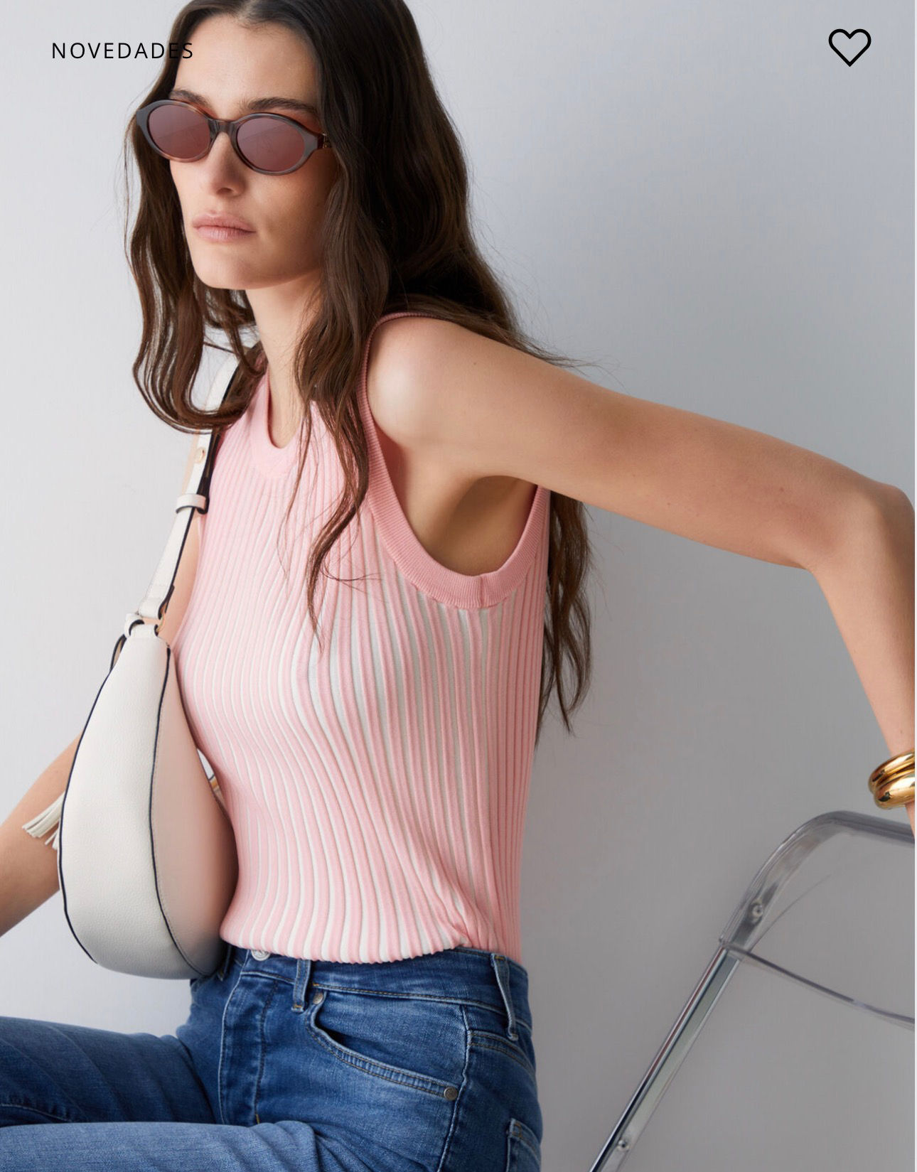 41 TOP DE PUNTO DE CANALÉ ROSA/BLANCO LIU·JO TA6064MS55N