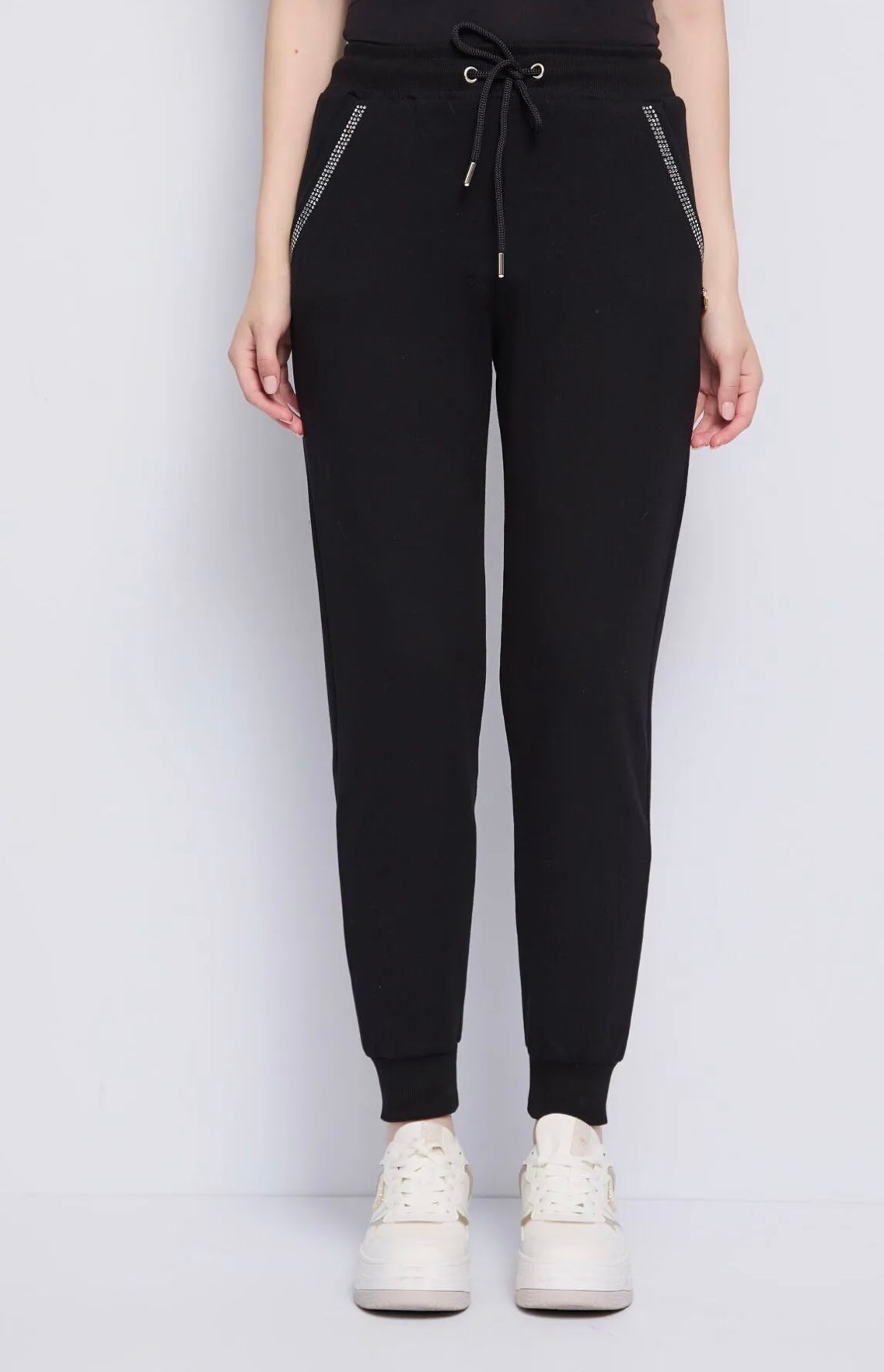 PANTALÓN DE CHÁNDAL DE ALGODÓN NEGRO DENNY ROSE